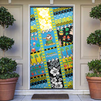 Tuvalu Christmas Door Cover Festive Beach Vibes - Polynesian Pride