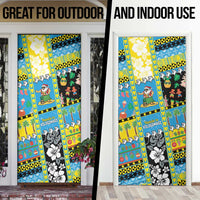 Tuvalu Christmas Door Cover Festive Beach Vibes - Polynesian Pride