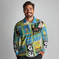 Tuvalu Christmas Long Sleeve Polo Shirt Festive Beach Vibes - Polynesian Pride