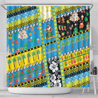 Tuvalu Christmas Shower Curtain Festive Beach Vibes - Polynesian Pride