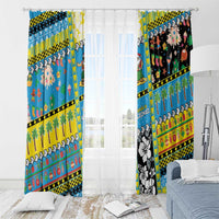 Tuvalu Christmas Window Curtain Festive Beach Vibes - Polynesian Pride