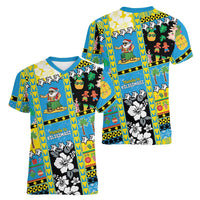 Tuvalu Christmas Women V-Neck T-Shirt Festive Beach Vibes LT05 - Polynesian Pride