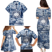 Samoa 685 Family Matching Puletasi and Hawaiian Shirt Polynesian Pattern Tie Dye Style