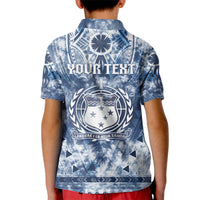 Samoa 685 Kid Polo Shirt Polynesian Pattern Tie Dye Style