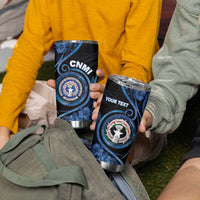 Personalized Northern Mariana Islands Tumbler Cup Ocean Floral Pattern