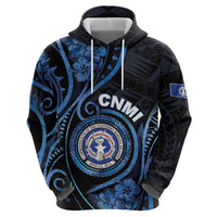 Personalized Northern Mariana Islands Zip Hoodie Ocean Floral Pattern LT05 - Polynesian Pride
