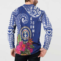 Hafa Adai Northern Mariana Islands Button Sweatshirt Polynesian Tribal Pattern LT05 - Polynesian Pride