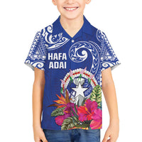 Hafa Adai Northern Mariana Islands Family Matching Off Shoulder Short Dress and Hawaiian Shirt Polynesian Tribal Pattern
