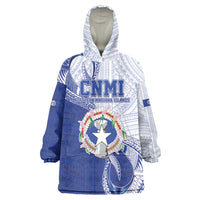 Personalized Northern Mariana Islands Wearable Blanket Hoodie CNMI Seal LT05 One Size Blue - Polynesian Pride