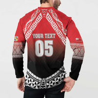 Custom Rugby Tonga MMT Button Sweatshirt Mana O Tonga - Polynesian Pride