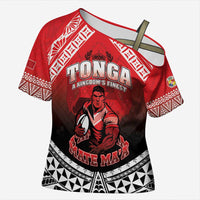 Custom Rugby Tonga MMT Cross Shoulder Shirt Mana O Tonga - Polynesian Pride
