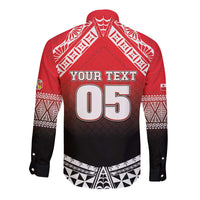 Custom Rugby Tonga MMT Long Sleeve Button Shirt Mana O Tonga - Polynesian Pride