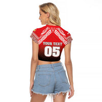 Custom Rugby Tonga MMT Raglan Cropped T Shirt Mana O Tonga - Polynesian Pride