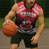 Custom Rugby Tonga MMT Sleeveless Zip Hoodie Mana O Tonga - Polynesian Pride