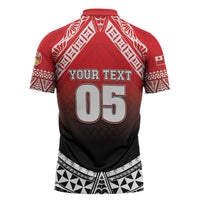 Custom Rugby Tonga MMT Zipper Polo Shirt Mana O Tonga - Polynesian Pride