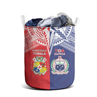 Rugby Samoa And Tonga Laundry Basket Toa Samoa With Mate Maa - Polynesian Pride