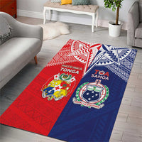 Rugby Samoa And Tonga Area Rug Toa Samoa With Mate Maa - Polynesian Pride
