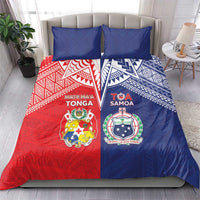 Rugby Samoa And Tonga Bedding Set Toa Samoa With Mate Maa - Polynesian Pride
