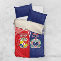 Rugby Samoa And Tonga Bedding Set Toa Samoa With Mate Maa - Polynesian Pride