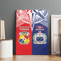 Rugby Samoa And Tonga Canvas Wall Art Toa Samoa With Mate Maa - Polynesian Pride