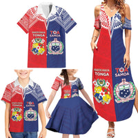 Custom Rugby Samoa And Tonga Family Matching Summer Maxi Dress and Hawaiian Shirt Toa Samoa With Mate Maa - Polynesian Pride