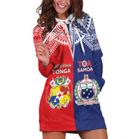 Custom Rugby Samoa And Tonga Hoodie Dress Toa Samoa With Mate Maa - Polynesian Pride