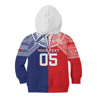 Custom Rugby Samoa And Tonga Kid Hoodie Toa Samoa With Mate Maa LT05 - Polynesian Pride