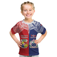 Custom Rugby Samoa And Tonga Kid T Shirt Toa Samoa With Mate Maa - Polynesian Pride