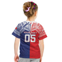 Custom Rugby Samoa And Tonga Kid T Shirt Toa Samoa With Mate Maa - Polynesian Pride