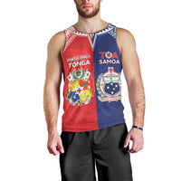 Custom Rugby Samoa And Tonga Men Tank Top Toa Samoa With Mate Maa - Polynesian Pride