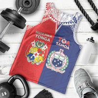 Custom Rugby Samoa And Tonga Men Tank Top Toa Samoa With Mate Maa - Polynesian Pride
