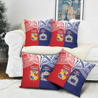 Rugby Samoa And Tonga Pillow Cover Toa Samoa With Mate Maa - Polynesian Pride