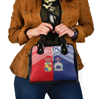 Rugby Samoa And Tonga Shoulder Handbag Toa Samoa With Mate Maa - Polynesian Pride