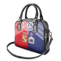 Rugby Samoa And Tonga Shoulder Handbag Toa Samoa With Mate Maa - Polynesian Pride
