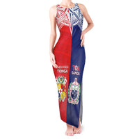 Custom Rugby Samoa And Tonga Tank Maxi Dress Toa Samoa With Mate Maa - Polynesian Pride