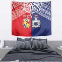 Rugby Samoa And Tonga Tapestry Toa Samoa With Mate Maa - Polynesian Pride