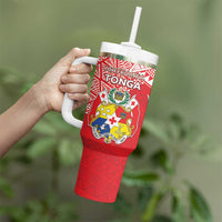 Custom Rugby Samoa And Tonga Tumbler With Handle Toa Samoa With Mate Maa - Polynesian Pride
