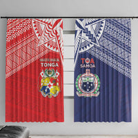Rugby Samoa And Tonga Window Curtain Toa Samoa With Mate Maa - Polynesian Pride
