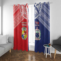 Rugby Samoa And Tonga Window Curtain Toa Samoa With Mate Maa - Polynesian Pride