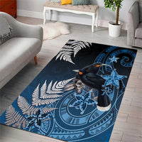 New Zealand Huia Bird Area Rug Aotearoa Maori Pattern