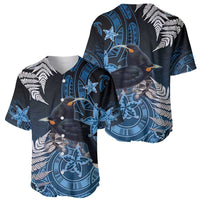 New Zealand Huia Bird Baseball Jersey Aotearoa Maori Pattern LT05 - Polynesian Pride
