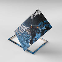 New Zealand Huia Bird Canvas Wall Art Aotearoa Maori Pattern