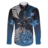 New Zealand Huia Bird Family Matching Long Sleeve Bodycon Dress and Hawaiian Shirt Aotearoa Maori Pattern