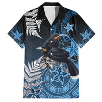New Zealand Huia Bird Hawaiian Shirt Aotearoa Maori Pattern