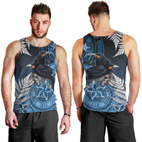 New Zealand Huia Bird Men Tank Top Aotearoa Maori Pattern