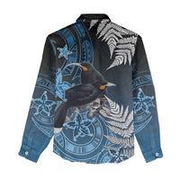 New Zealand Huia Bird Women Casual Shirt Aotearoa Maori Pattern