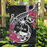 Guam Chamorro Garden Flag Bougainvillea Black Polynesian Tribal Pattern