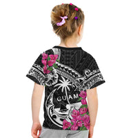 Guam Chamorro Kid T Shirt Bougainvillea Black Polynesian Tribal Pattern