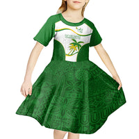 Custom Tailevu Rugby Kid Short Sleeve Dress Fiji Tapa Pattern LT05 - Polynesian Pride