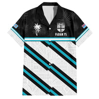 Custom Fiji Rugby Family Matching Long Sleeve Bodycon Dress and Hawaiian Shirt Fijian 7s With Tapa Pattern LT05 Dad's Shirt - Short Sleeve White - Polynesian Pride